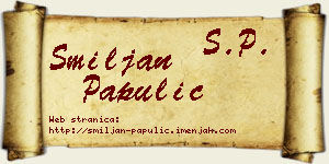 Smiljan Papulić vizit kartica